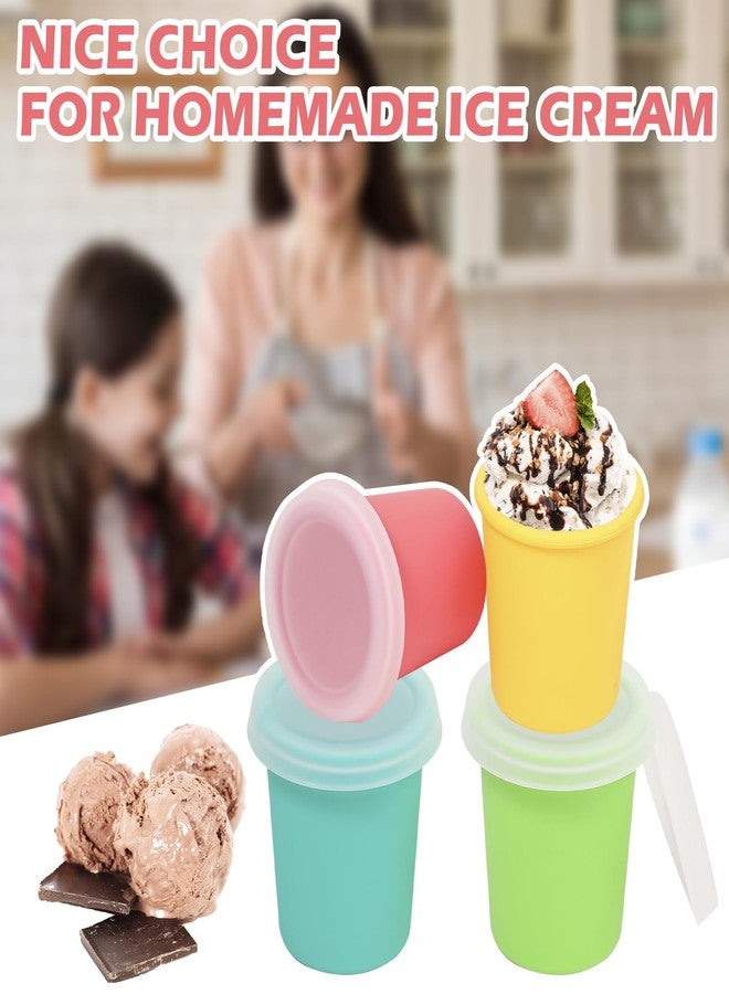 Koluti Nonstick Silicone Ice Cream Containers 6oz with Lids, 4-Pack Reusable Small Homemade Oats Yogurt Freezer Container, Leak-proof Mini Food Storage Serving Cups, BPA Free and Dishwasher Safe - Image 5